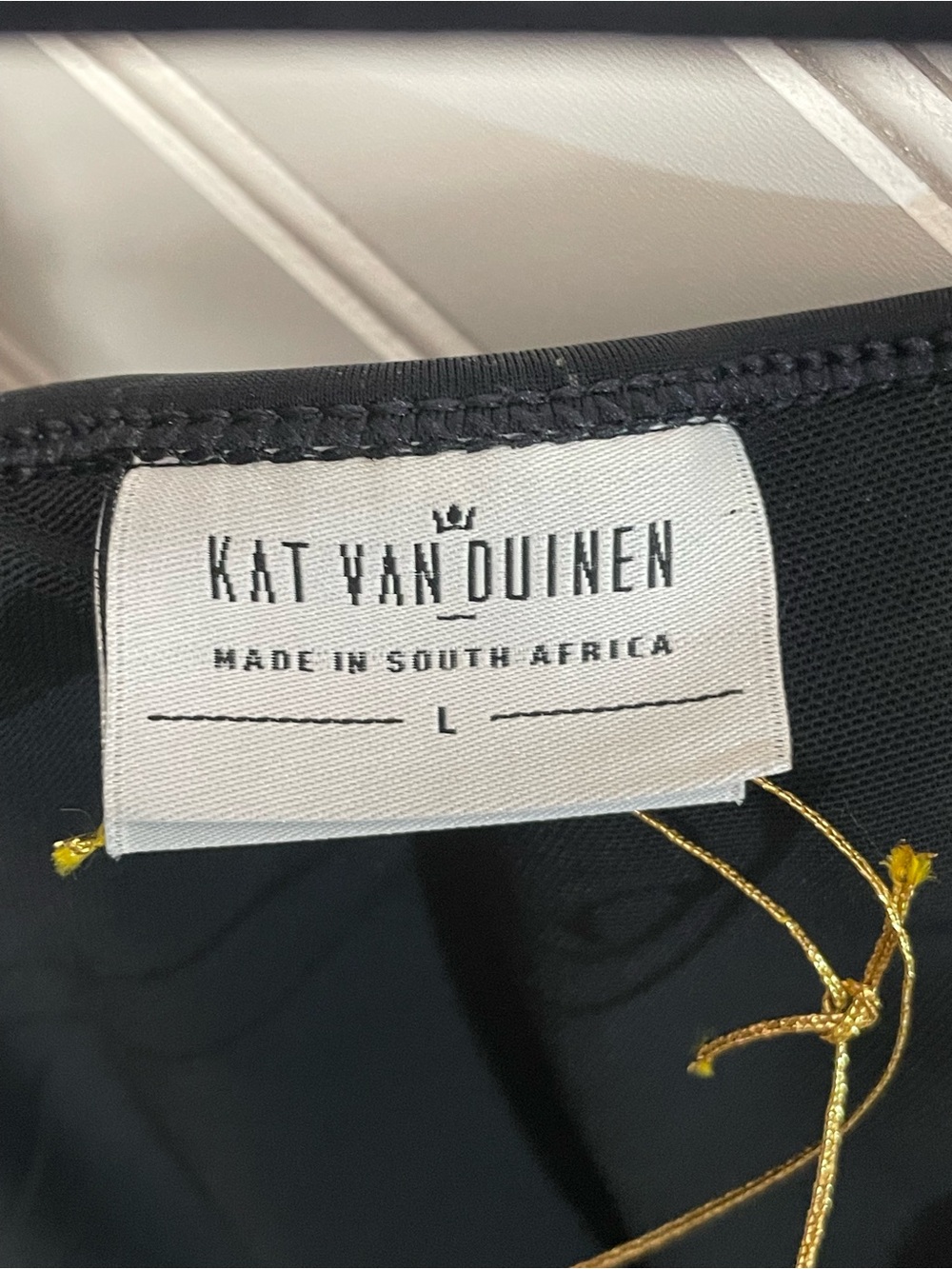 Kat Van Duinen South Africa Resortwear Black One-Piece Swimsuit L Large - Picture 3 of 10